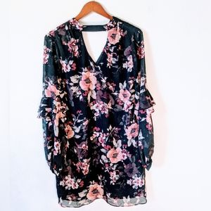 White House Black Market Black Floral Dress